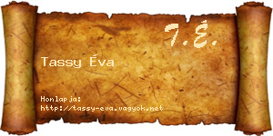 Tassy Éva névjegykártya